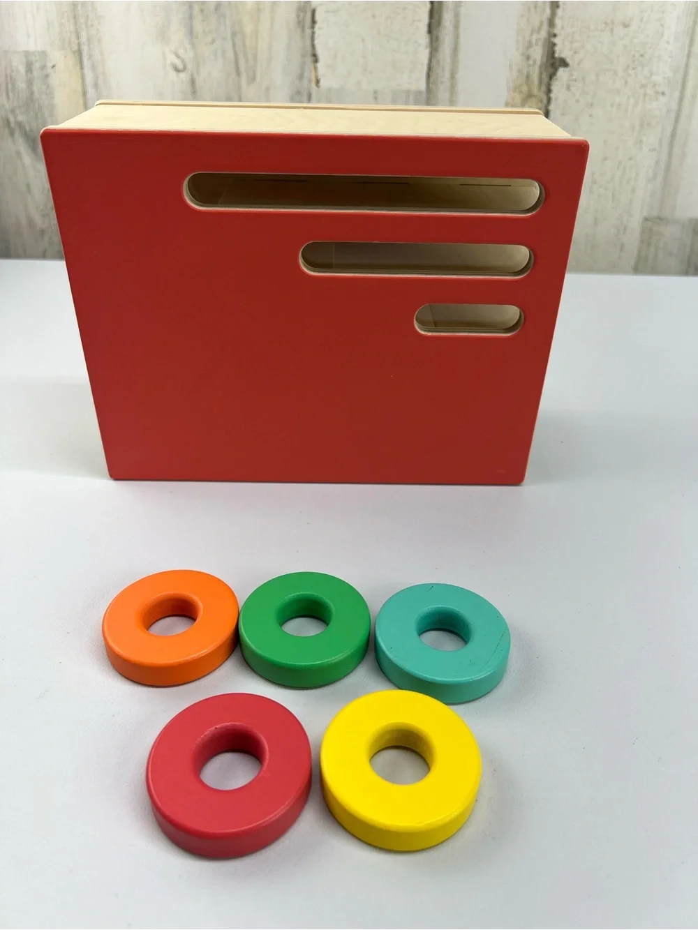 Lovevery Count and Slide Ring Chute Montessori Inspired Wooden Fine Motor Toy